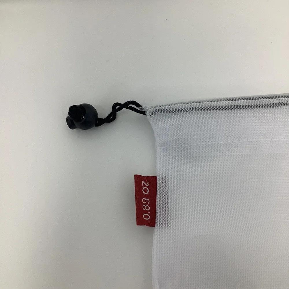 2‎ Pc White Mesh Drawstring Bags Reusable Produce Bags Laundry Bags Storage Bags